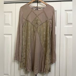 Velzera Taupe Mini Dress Sz. L NWT